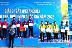 Đồng Tháp: Đoạt 2 Huy chương vàng, Giải Bi sắt trẻ quốc gia năm 2026