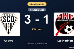 Thống kê trận đấu Angers 3-1 Les Herbiers: Angers giành chiến thắng chung cuộc