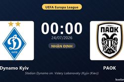 Nhận định Dynamo Kyiv vs PAOK: đội h&igrave;nh dự kiến