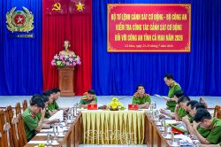 Bộ Công an kiểm tra công tác Cảnh sát cơ động tại Công an tỉnh Cà Mau