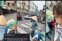 Chàng trai nước ngoài xúc động khi được cô nhặt ve chai giúp tìm lại giày