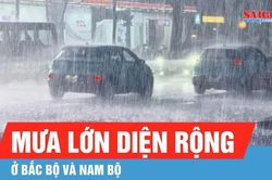 Nhiều nơi ở Bắc bộ và Nam bộ có đợt mưa lớn