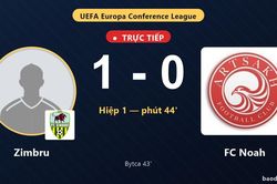 TRỰC TIẾPTrực tiếp Zimbru vs FC Noah: Hiệp 2 bắt đầu, Zimbru dẫn 1-0