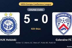 Thống kê trận đấu HJK Helsinki 5-0 Coleraine FC: HJK Helsinki thắng đậm thuyết phục