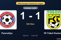 Thống kê trận đấu Panevėžys 1-1 FK Tobol Kostanay: Hai đội chia điểm