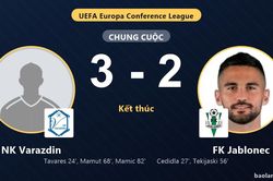 NK Varazdin ngược dòng hạ FK Jablonec ở vòng loại thứ hai