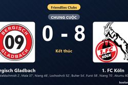 Thống kê trận đấu Bergisch Gladbach 0-8 1. FC Köln: 1. FC Köln thắng đậm thuyết phục
