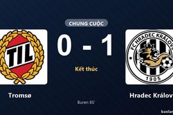 Thống kê trận đấu Tromsø 0-1 Hradec Králové: Mick van Buren tỏa sáng, Hradec Králové giành trọn 3 điểm