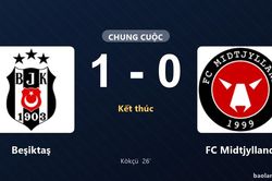 Thống kê trận đấu Beşiktaş 1-0 FC Midtjylland: Orkun Kökçü tỏa sáng, Beşiktaş giành trọn 3 điểm