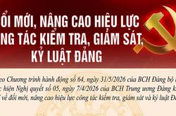 Đổi mới, nâng cao hiệu lực công tác kiểm tra, giám sát, kỷ luật Đảng