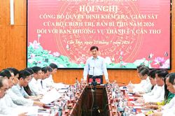 Công bố quyết định kiểm tra, giám sát đối với Ban Thường vụ Thành ủy Cần Thơ
