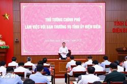 Thủ tướng L&ecirc; Minh Hưng l&agrave;m việc với Ban Thường vụ Tỉnh ủy Điện Bi&ecirc;n