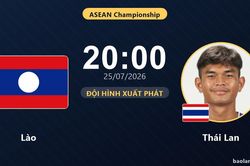 TRỰC TIẾPTrực tiếp Lào vs Thái Lan: Đội hình xuất phát