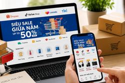 Doanh số 4 sàn thương mại điện tử đạt gần 292.000 tỷ đồng trong nửa đầu năm 2026