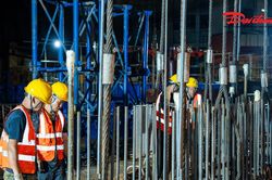 Toàn cảnh công trường thi công kết cấu ngầm đầu tiên của tuyến metro số 5 Văn Cao - Hòa Lạc
