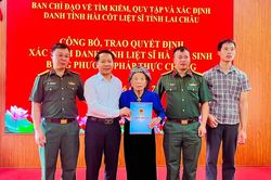 Lai Châu trao quyết định xác định danh tính liệt sĩ Hà Văn Sinh sau 76 năm