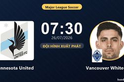TRỰC TIẾPTrực tiếp Minnesota United vs Vancouver Whitecaps: Đội hình xuất phát
