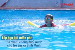[Video] Lớp học bơi miễn phí, 'lá chắn' chống đuối nước cho trẻ em xã Bình Minh