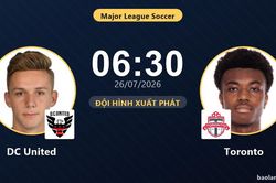 TRỰC TIẾPTrực tiếp DC United vs Toronto: Toronto kiểm soát, DC United vẫn đáp trả, chưa có bàn thắng