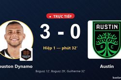 TRỰC TIẾPTrực tiếp Houston Dynamo vs Austin: Hiệp 2 bắt đầu, Houston Dynamo dẫn 3-0