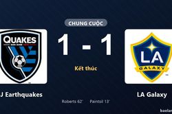 Thống kê trận đấu SJ Earthquakes 1-1 LA Galaxy: Hai đội chia điểm
