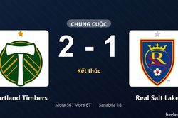 Thống kê trận đấu Portland Timbers 2-1 Real Salt Lake: Portland Timbers ngược dòng ngoạn mục