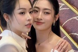Thanh Thủy 'đọ sắc' với nàng hậu sở hữu đôi chân dài 1m22
