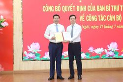 Thứ trưởng Bộ T&agrave;i ch&iacute;nh Nguyễn Đức T&acirc;m giữ chức Ph&oacute; B&iacute; thư tỉnh Quảng Ng&atilde;i