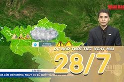 [Video] Dự báo thời tiết đêm nay và ngày mai ngày 28/7/2026: Mưa lớn diện rộng tại Bắc Bộ, Trung Bộ giảm nắng tăng mưa