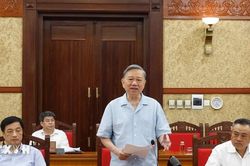 Tổng B&iacute; thư, Chủ tịch nước T&ocirc; L&acirc;m l&agrave;m việc với Ban Thường vụ Đảng ủy Thanh tra Ch&iacute;nh phủ