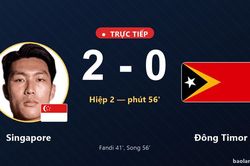 TRỰC TIẾPTrực tiếp Singapore vs Đ&ocirc;ng Timor: Singapore nh&acirc;n đ&ocirc;i c&aacute;ch biệt