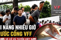 H&agrave;ng d&agrave;i CĐV 'đội nắng' săn v&eacute; xem tuyển Việt Nam đấu Singapore