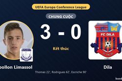 Apollon Limassol thắng đậm Dila ở v&ograve;ng loại Conference League