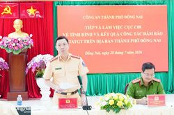 Cục Cảnh s&aacute;t giao th&ocirc;ng l&agrave;m việc với C&ocirc;ng an Đồng Nai về bảo đảm trật tự, an to&agrave;n giao th&ocirc;ng