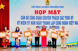 Đồng Tháp: Họp mặt cán bộ Công đoàn chuyên trách qua các thời kỳ