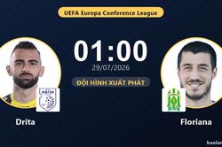 TRỰC TIẾPTrực tiếp Drita vs Floriana: Đội h&igrave;nh xuất ph&aacute;t