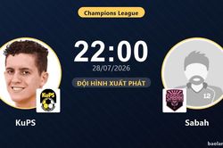 TRỰC TIẾPTrực tiếp KuPS vs Sabah: Đội h&igrave;nh xuất ph&aacute;t