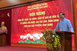 Phường Vĩnh Hưng tổng kết Cuộc thi ch&iacute;nh luận về bảo vệ nền tảng tư tưởng của Đảng