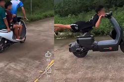 Xử lý nhóm thiếu niên ở Quảng Ninh điều khiển xe máy điện kẹp ba, nằm trên yên xe khi lưu thông