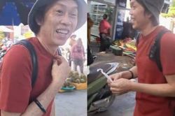 Hoài Linh đi dép lê, đeo balo ở chợ Lý Sơn