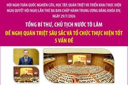 Nghị quyết Trung ương 3: Tổng B&iacute; thư Chủ tịch nước T&ocirc; L&acirc;m đề nghị qu&aacute;n triệt s&acirc;u sắc v&agrave; tổ chức thực hiện tốt 5 vấn đề