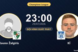 TRỰC TIẾPTrực tiếp Kauno Žalgiris vs K&Iacute;: Đội h&igrave;nh xuất ph&aacute;t