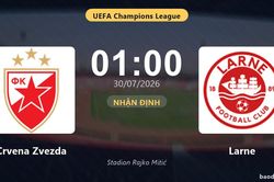 Nhận định Crvena Zvezda vs Larne: đội h&igrave;nh dự kiến