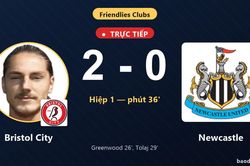 TRỰC TIẾPTrực tiếp Bristol City vs Newcastle: Hết hiệp 1, Bristol City dẫn 2-0