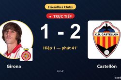 TRỰC TIẾPTrực tiếp Girona vs Castell&oacute;n: Hết hiệp 1, Castell&oacute;n dẫn 2-1