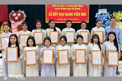 Chi bộ Trường TH-THCS-THPT Đinh Tiên Hoàng kết nạp 20 đảng viên mới