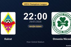 Nhận định Kairat vs Omonia Nicosia: đội h&igrave;nh dự kiến