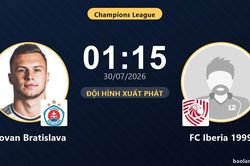 TRỰC TIẾPTrực tiếp Slovan Bratislava vs FC Iberia 1999: Đội h&igrave;nh xuất ph&aacute;t