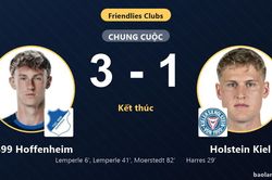 1899 Hoffenheim thắng 3-1, Holstein Kiel rượt đuổi bất th&agrave;nh