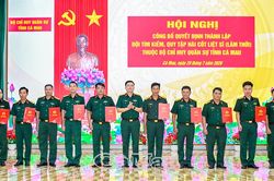 Th&agrave;nh lập Đội t&igrave;m kiếm, quy tập h&agrave;i cốt liệt sĩ (l&acirc;m thời) thuộc Bộ CHQS tỉnh C&agrave; Mau